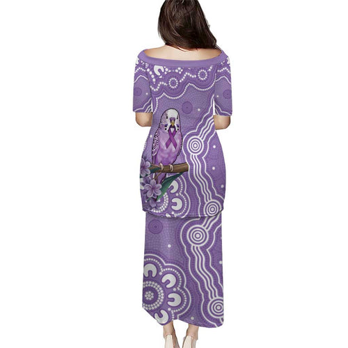 Australia Epilepsy Awareness Puletasi Purple Budgerigar Plumeria Aboriginal - Aussie Hoodie
