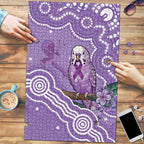 Australia Epilepsy Awareness Puzzle Purple Budgerigar Plumeria Aboriginal - Aussie Hoodie