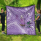 Australia Epilepsy Awareness Quilt Purple Budgerigar Plumeria Aboriginal - Aussie Hoodie