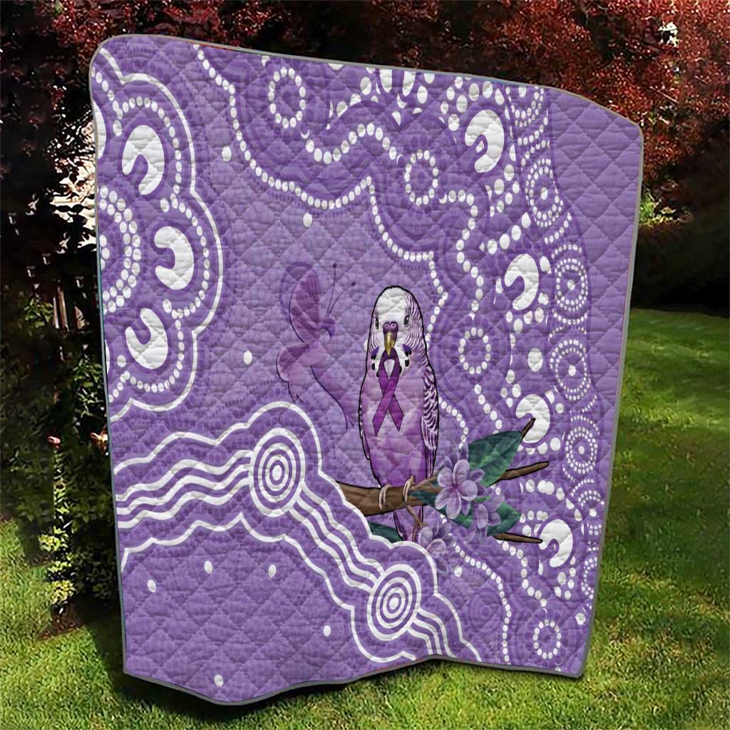 Australia Epilepsy Awareness Quilt Purple Budgerigar Plumeria Aboriginal - Aussie Hoodie