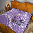 Australia Epilepsy Awareness Quilt Purple Budgerigar Plumeria Aboriginal - Aussie Hoodie