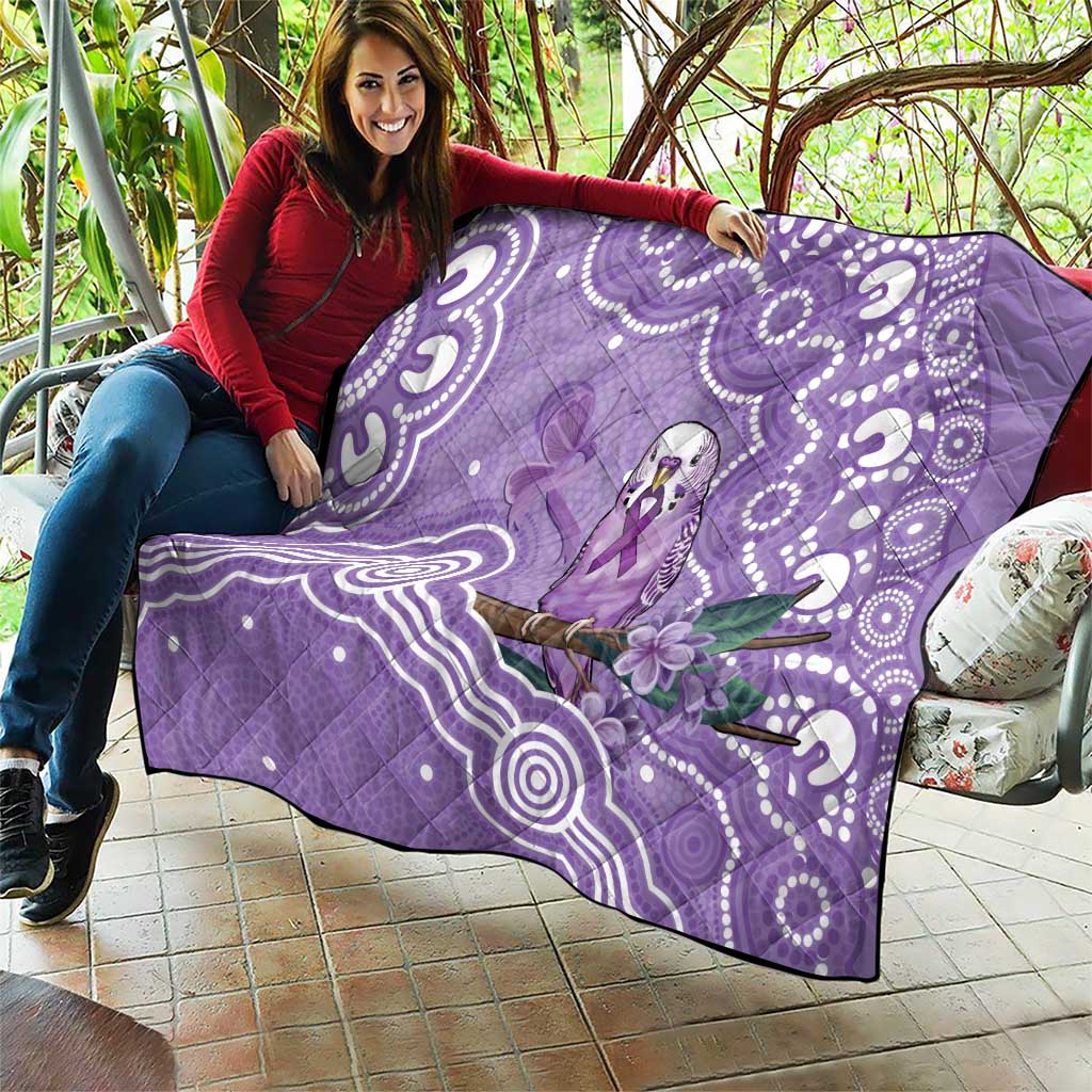 Australia Epilepsy Awareness Quilt Purple Budgerigar Plumeria Aboriginal - Aussie Hoodie