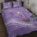 Australia Epilepsy Awareness Quilt Bed Set Purple Budgerigar Plumeria Aboriginal - Aussie Hoodie