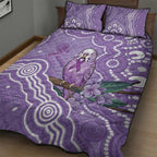 Australia Epilepsy Awareness Quilt Bed Set Purple Budgerigar Plumeria Aboriginal - Aussie Hoodie