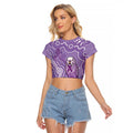 Australia Epilepsy Awareness Raglan Cropped T Shirt Purple Budgerigar Plumeria Aboriginal - Aussie Hoodie