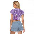 Australia Epilepsy Awareness Raglan Cropped T Shirt Purple Budgerigar Plumeria Aboriginal - Aussie Hoodie