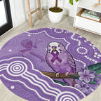 Australia Epilepsy Awareness Round Carpet Purple Budgerigar Plumeria Aboriginal - Aussie Hoodie