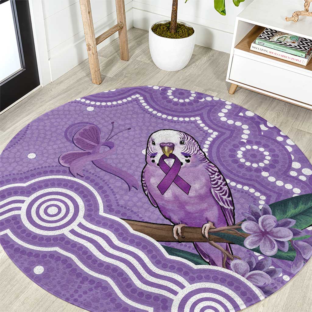 Australia Epilepsy Awareness Round Carpet Purple Budgerigar Plumeria Aboriginal - Aussie Hoodie