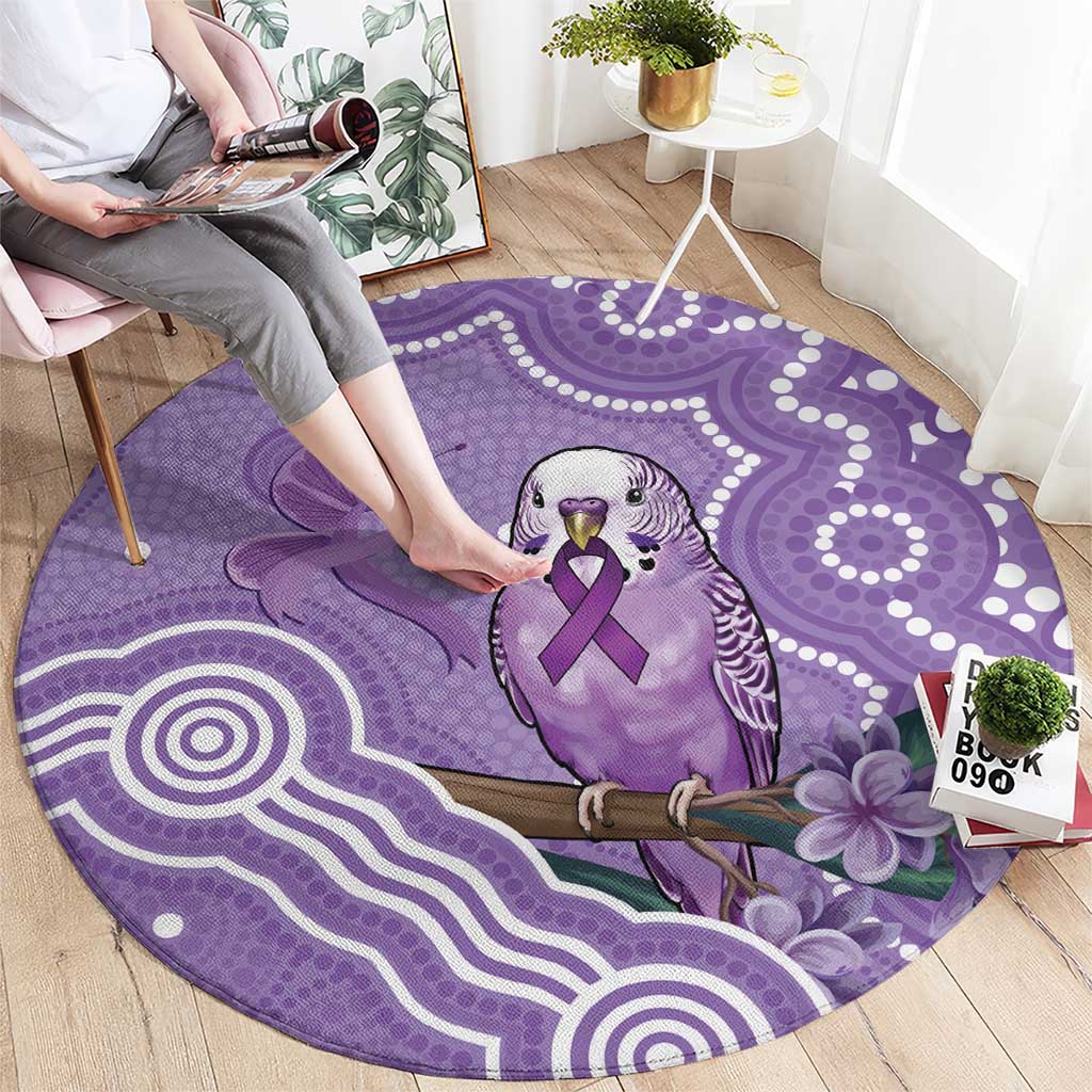 Australia Epilepsy Awareness Round Carpet Purple Budgerigar Plumeria Aboriginal - Aussie Hoodie