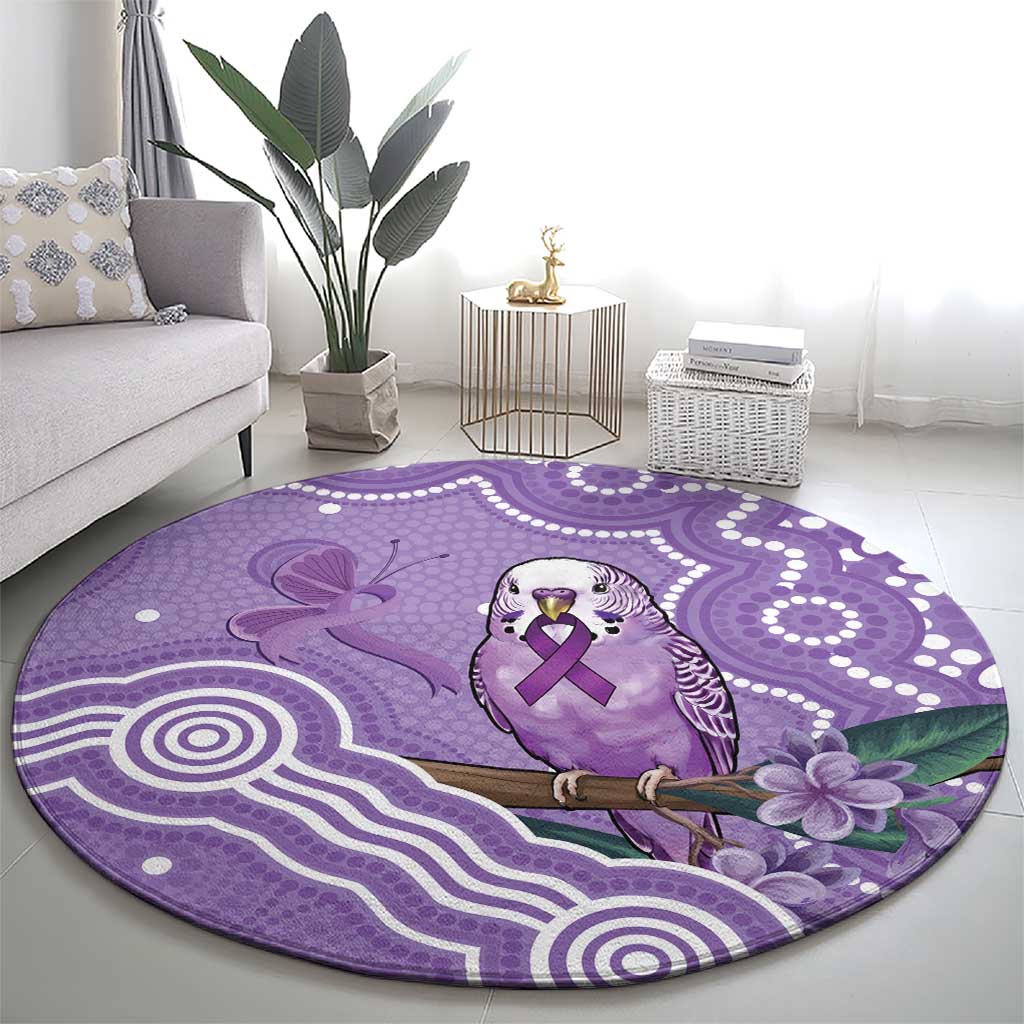 Australia Epilepsy Awareness Round Carpet Purple Budgerigar Plumeria Aboriginal - Aussie Hoodie