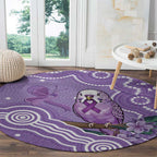 Australia Epilepsy Awareness Round Carpet Purple Budgerigar Plumeria Aboriginal - Aussie Hoodie