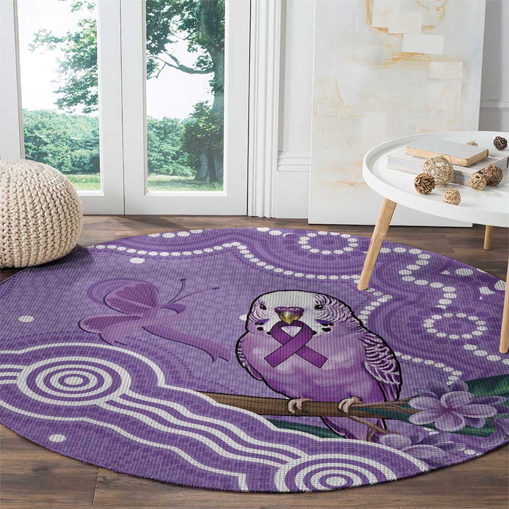 Australia Epilepsy Awareness Round Carpet Purple Budgerigar Plumeria Aboriginal - Aussie Hoodie
