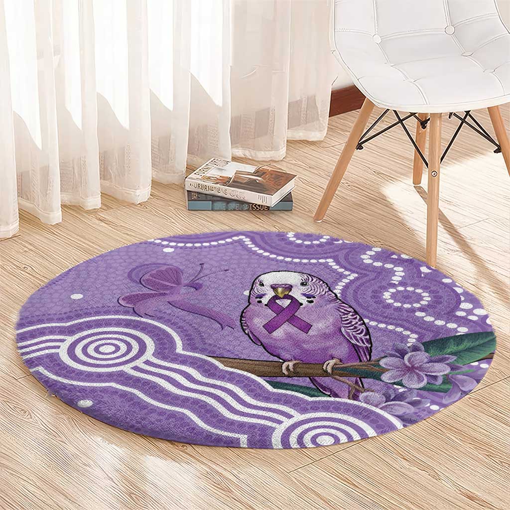 Australia Epilepsy Awareness Round Carpet Purple Budgerigar Plumeria Aboriginal - Aussie Hoodie