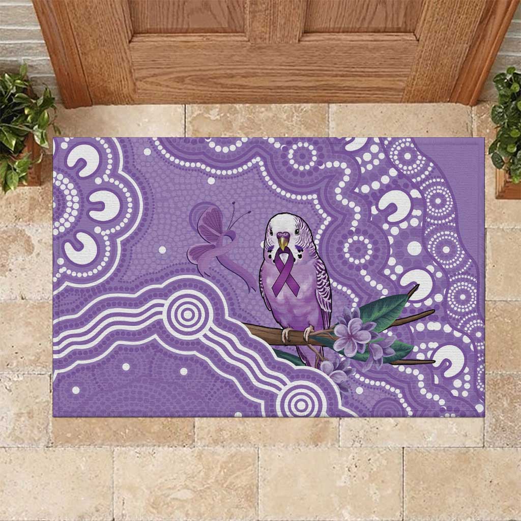 Australia Epilepsy Awareness Rubber Doormat Purple Budgerigar Plumeria Aboriginal - Aussie Hoodie