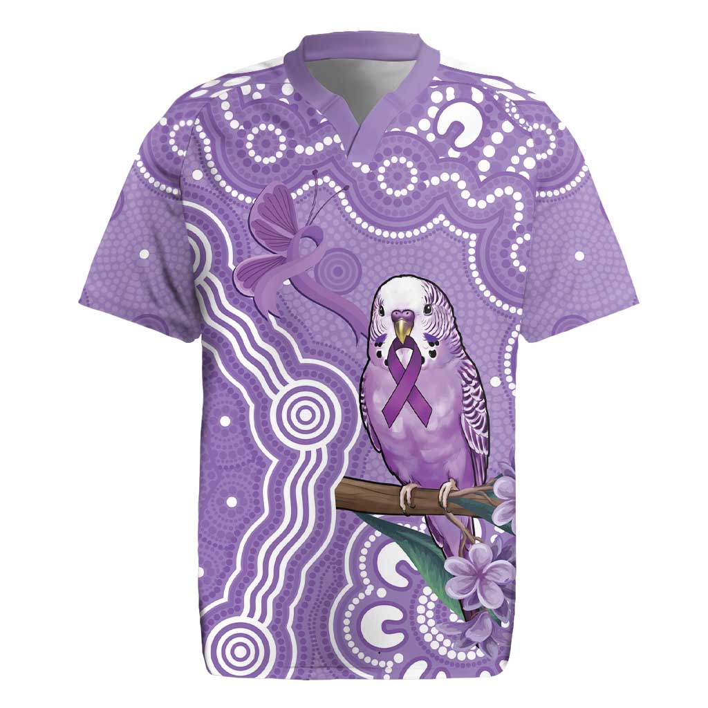 Australia Epilepsy Awareness Rugby Jersey Purple Budgerigar Plumeria Aboriginal - Aussie Hoodie