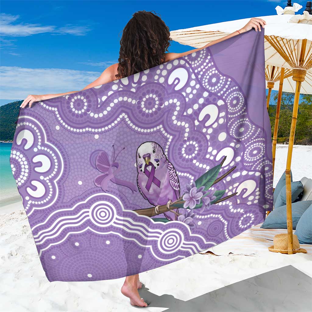 Australia Epilepsy Awareness Sarong Purple Budgerigar Plumeria Aboriginal - Aussie Hoodie