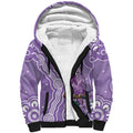 Australia Epilepsy Awareness Sherpa Hoodie Purple Budgerigar Plumeria Aboriginal - Aussie Hoodie