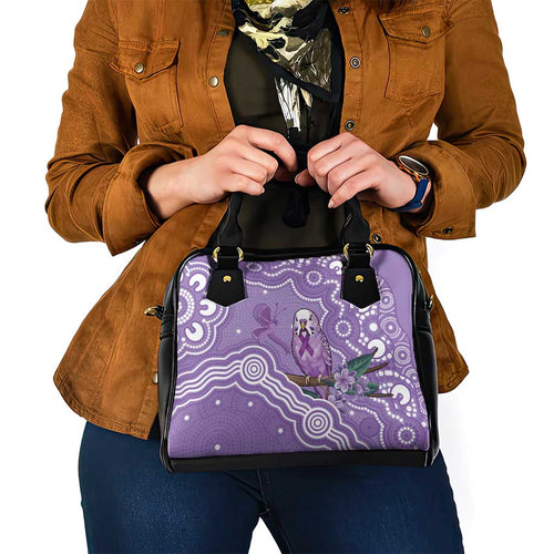 Australia Epilepsy Awareness Shoulder Handbag Purple Budgerigar Plumeria Aboriginal - Aussie Hoodie
