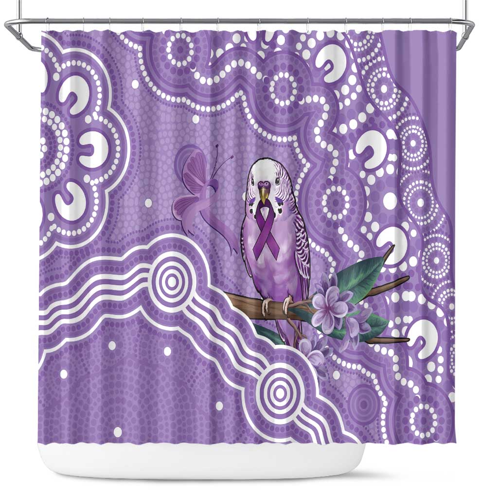 Australia Epilepsy Awareness Shower Curtain Purple Budgerigar Plumeria Aboriginal - Aussie Hoodie