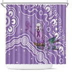Australia Epilepsy Awareness Shower Curtain Purple Budgerigar Plumeria Aboriginal - Aussie Hoodie
