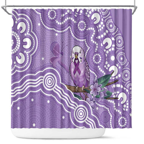 Australia Epilepsy Awareness Shower Curtain Purple Budgerigar Plumeria Aboriginal - Aussie Hoodie