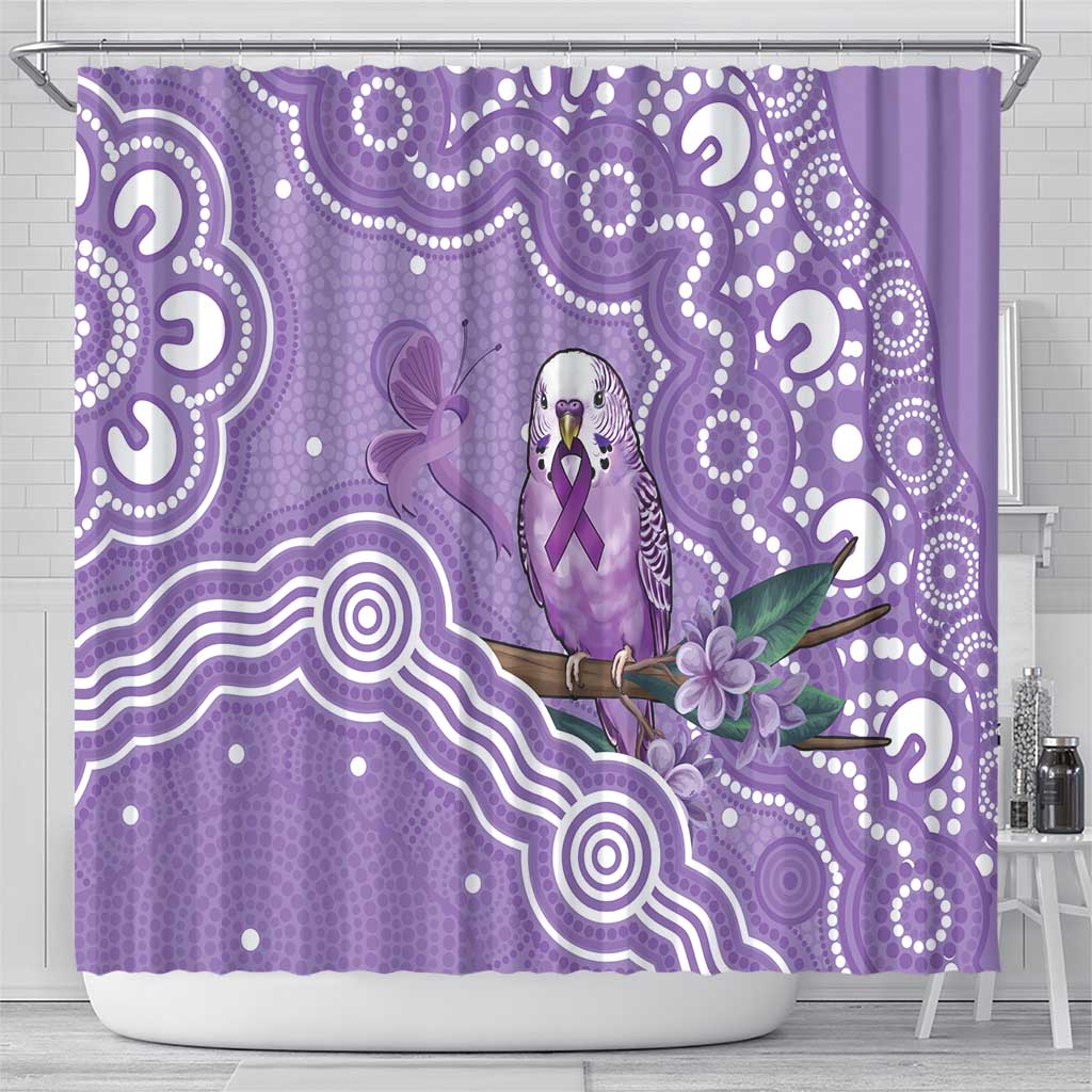 Australia Epilepsy Awareness Shower Curtain Purple Budgerigar Plumeria Aboriginal - Aussie Hoodie