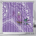 Australia Epilepsy Awareness Shower Curtain Purple Budgerigar Plumeria Aboriginal - Aussie Hoodie
