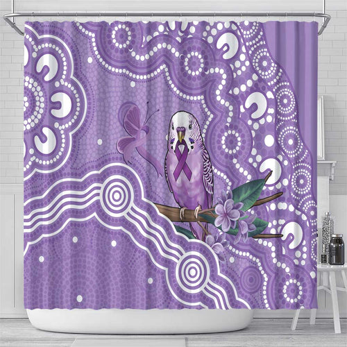 Australia Epilepsy Awareness Shower Curtain Purple Budgerigar Plumeria Aboriginal - Aussie Hoodie