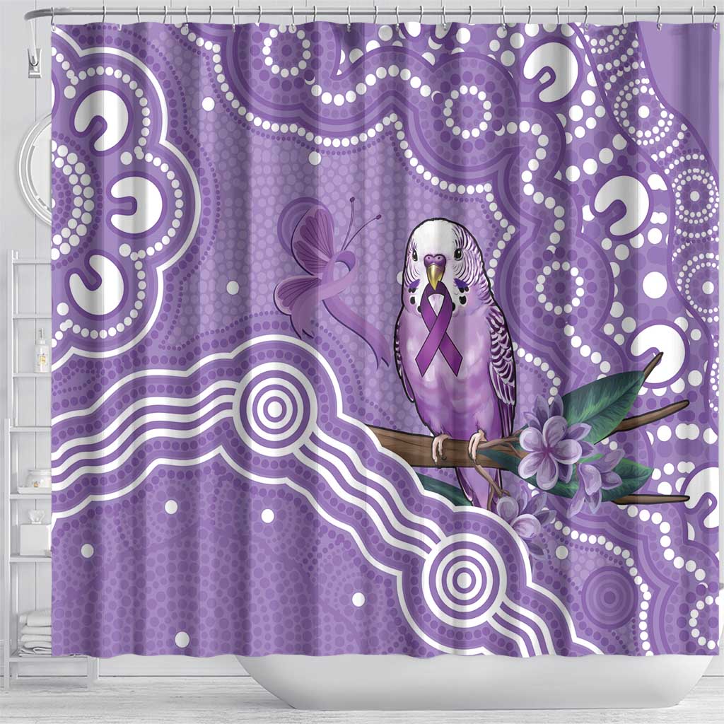 Australia Epilepsy Awareness Shower Curtain Purple Budgerigar Plumeria Aboriginal - Aussie Hoodie