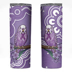 Australia Epilepsy Awareness Skinny Tumbler Purple Budgerigar Plumeria Aboriginal - Aussie Hoodie