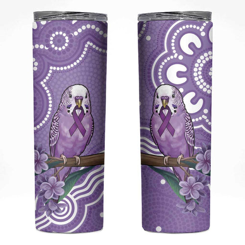 Australia Epilepsy Awareness Skinny Tumbler Purple Budgerigar Plumeria Aboriginal - Aussie Hoodie
