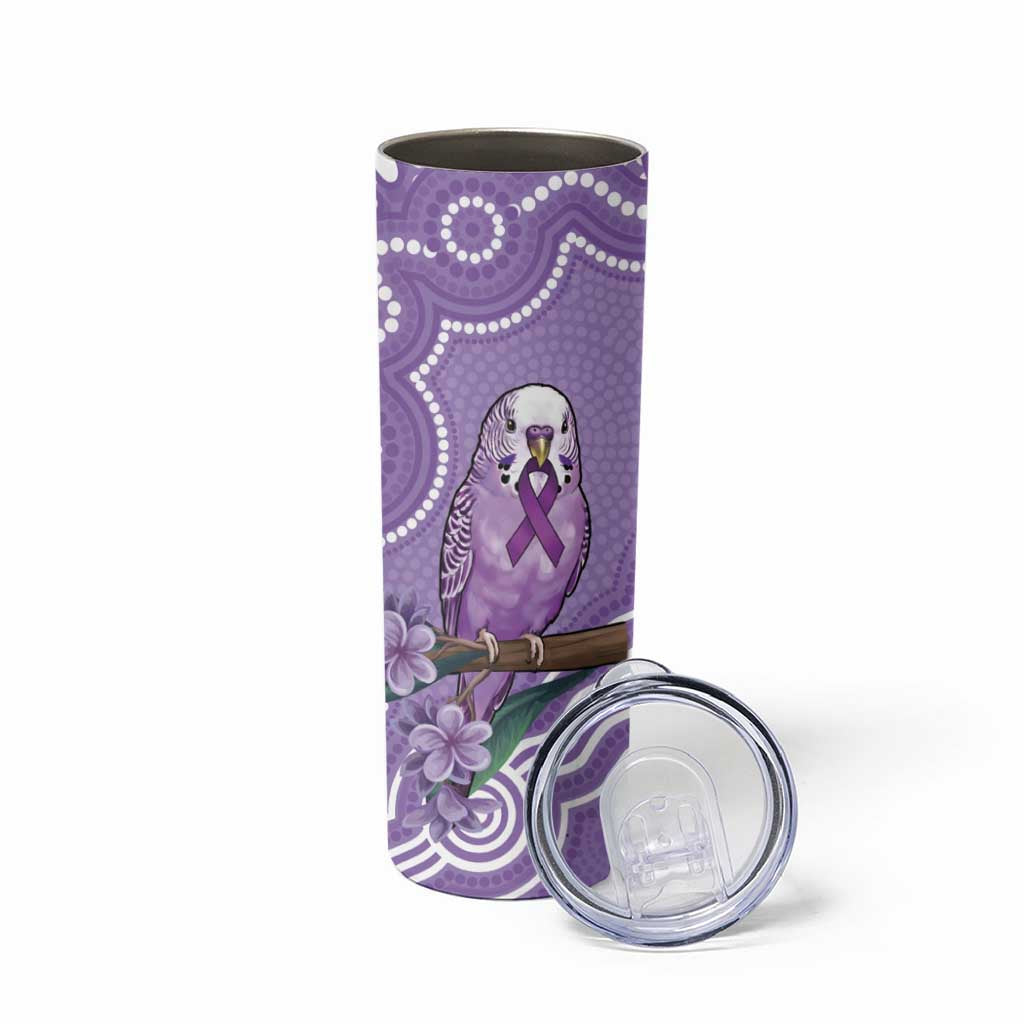 Australia Epilepsy Awareness Skinny Tumbler Purple Budgerigar Plumeria Aboriginal - Aussie Hoodie