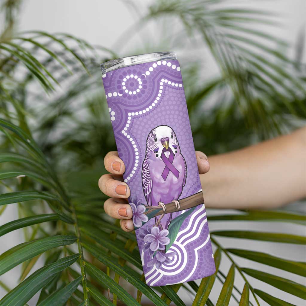 Australia Epilepsy Awareness Skinny Tumbler Purple Budgerigar Plumeria Aboriginal - Aussie Hoodie