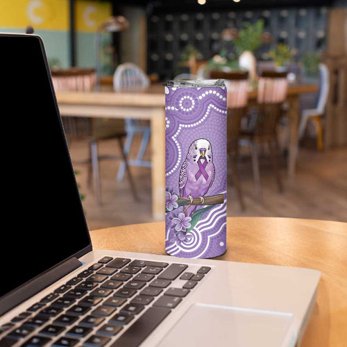 Australia Epilepsy Awareness Skinny Tumbler Purple Budgerigar Plumeria Aboriginal - Aussie Hoodie