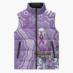 Australia Epilepsy Awareness Sleeveless Puffer Jacket Purple Budgerigar Plumeria Aboriginal - Aussie Hoodie