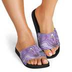 Australia Epilepsy Awareness Slide Sandals Purple Budgerigar Plumeria Aboriginal - Aussie Hoodie