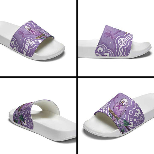 Australia Epilepsy Awareness Slide Sandals Purple Budgerigar Plumeria Aboriginal - Aussie Hoodie
