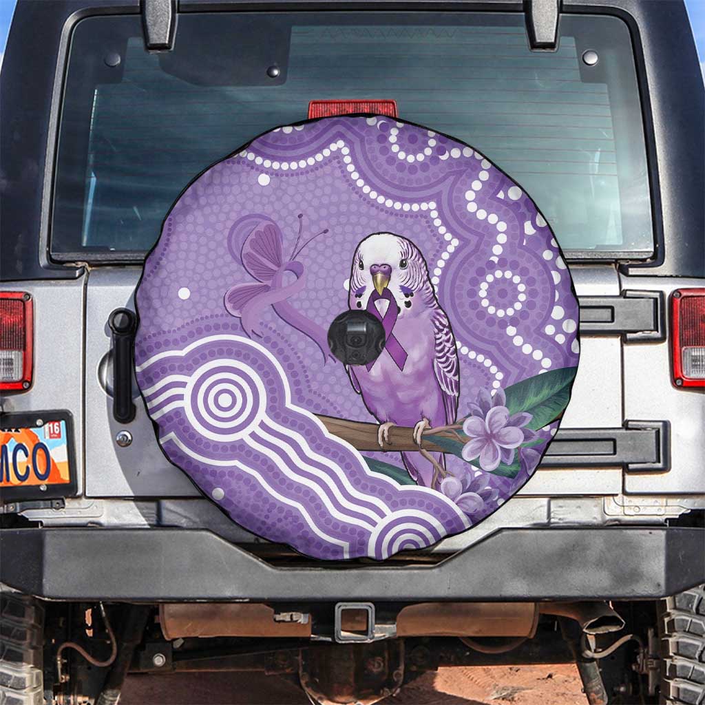 Australia Epilepsy Awareness Spare Tire Cover Purple Budgerigar Plumeria Aboriginal - Aussie Hoodie