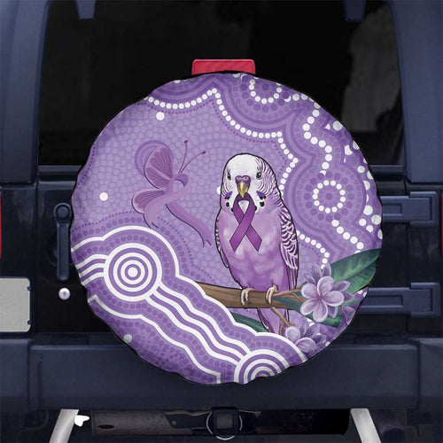 Australia Epilepsy Awareness Spare Tire Cover Purple Budgerigar Plumeria Aboriginal - Aussie Hoodie