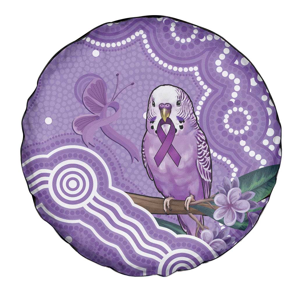 Australia Epilepsy Awareness Spare Tire Cover Purple Budgerigar Plumeria Aboriginal - Aussie Hoodie