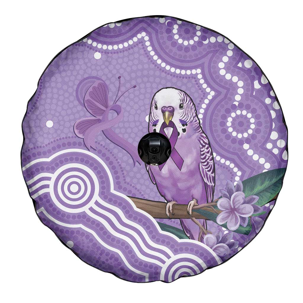 Australia Epilepsy Awareness Spare Tire Cover Purple Budgerigar Plumeria Aboriginal - Aussie Hoodie