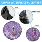 Australia Epilepsy Awareness Spare Tire Cover Purple Budgerigar Plumeria Aboriginal - Aussie Hoodie