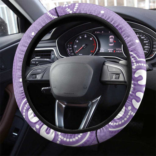 Australia Epilepsy Awareness Steering Wheel Cover Purple Budgerigar Plumeria Aboriginal - Aussie Hoodie