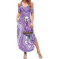 Australia Epilepsy Awareness Summer Maxi Dress Purple Budgerigar Plumeria Aboriginal - Aussie Hoodie