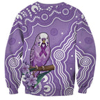 Australia Epilepsy Awareness Sweatshirt Purple Budgerigar Plumeria Aboriginal - Aussie Hoodie