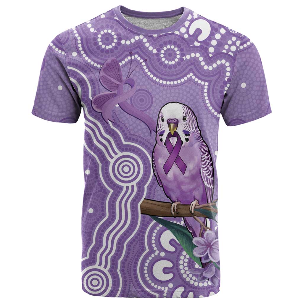 Australia Epilepsy Awareness T Shirt Purple Budgerigar Plumeria Aboriginal - Aussie Hoodie