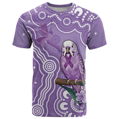 Australia Epilepsy Awareness T Shirt Purple Budgerigar Plumeria Aboriginal - Aussie Hoodie