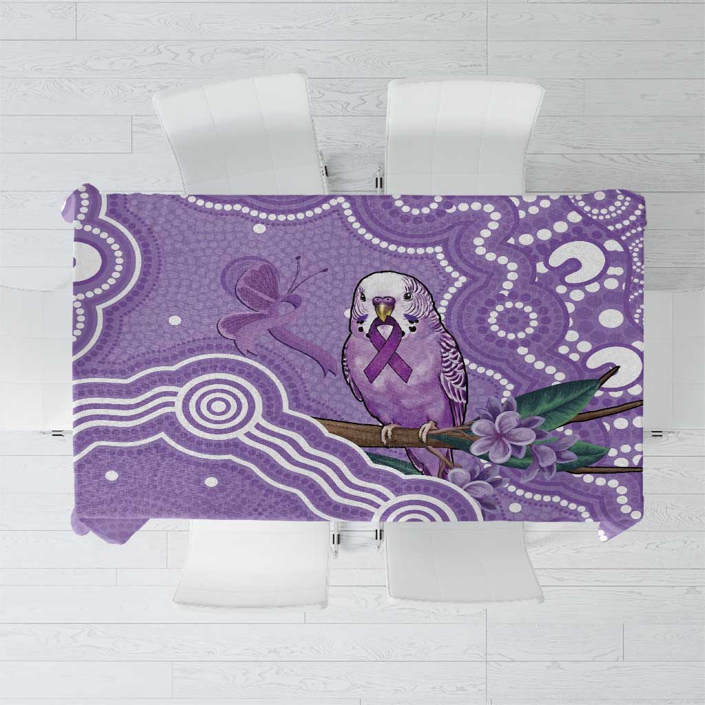 Australia Epilepsy Awareness Tablecloth Purple Budgerigar Plumeria Aboriginal - Aussie Hoodie