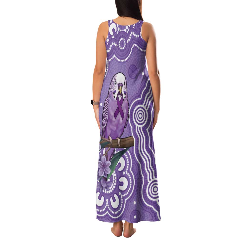 Australia Epilepsy Awareness Tank Maxi Dress Purple Budgerigar Plumeria Aboriginal - Aussie Hoodie