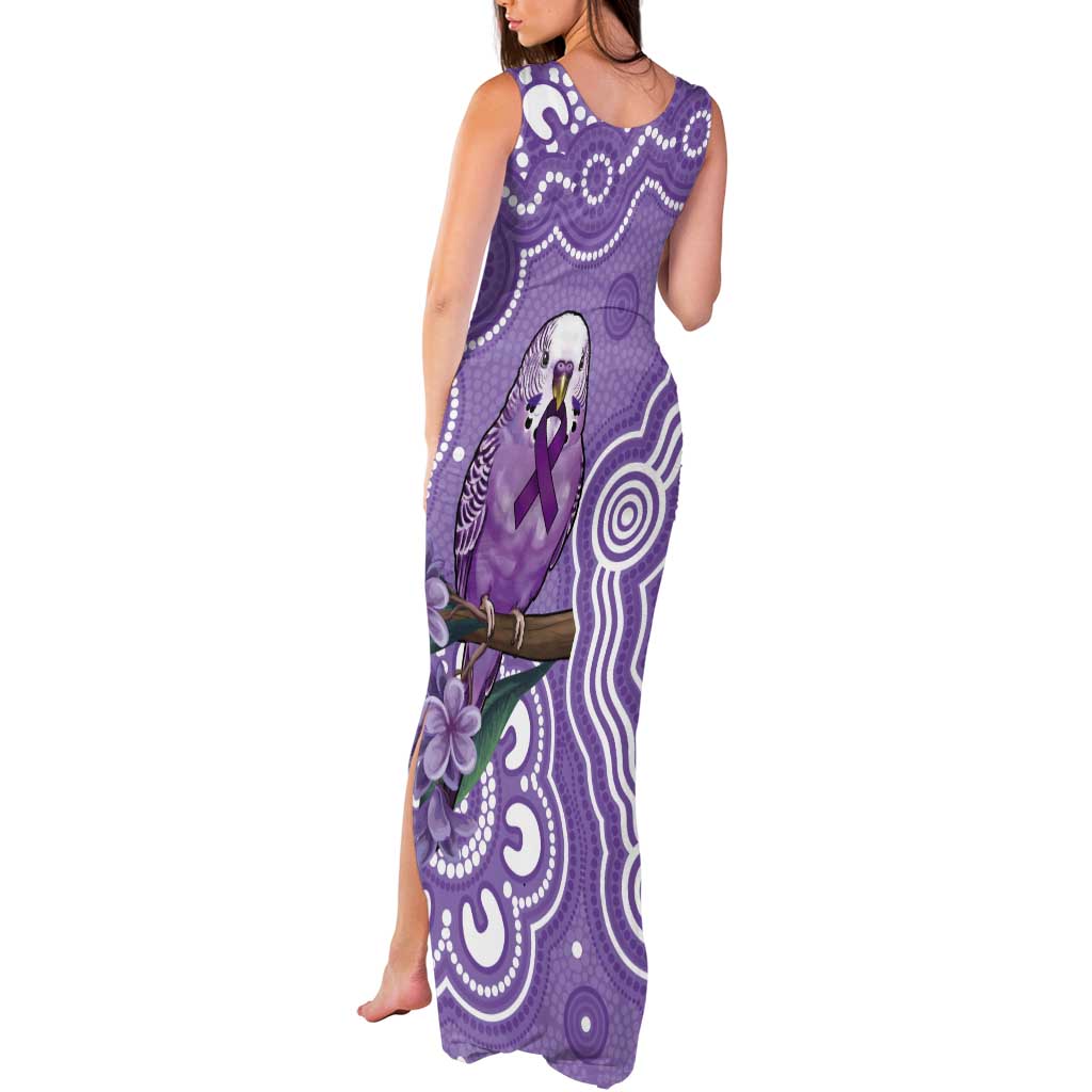 Australia Epilepsy Awareness Tank Maxi Dress Purple Budgerigar Plumeria Aboriginal - Aussie Hoodie